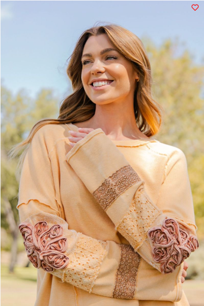 APRIL INSIDE OUT WASHED TERRY PULLOVER