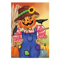 Jack The Scarecrow Burlap Flag
