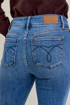 Judy Blue HW Bootcut Double Button WB & Fray Hem