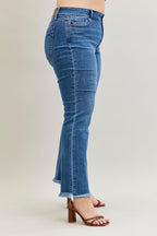 Judy Blue HW Bootcut Double Button WB & Fray Hem