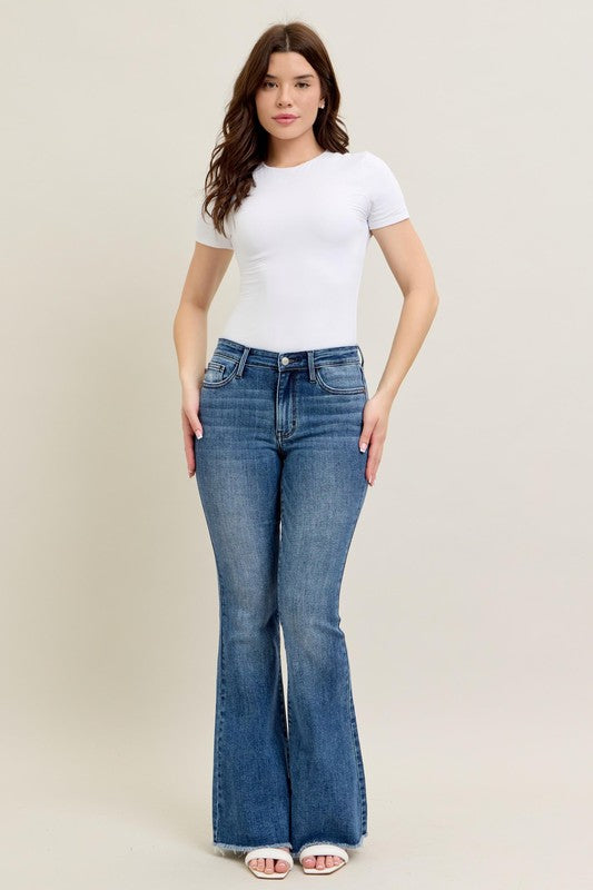 Judy Blue Vintage Wash Flare W/ Destroy And Fray Hem
