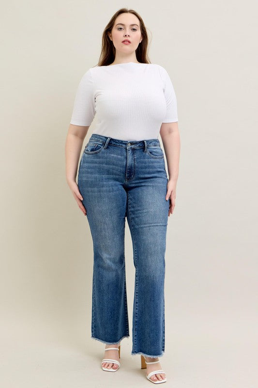 Judy Blue Vintage Wash Flare W/ Destroy And Fray Hem