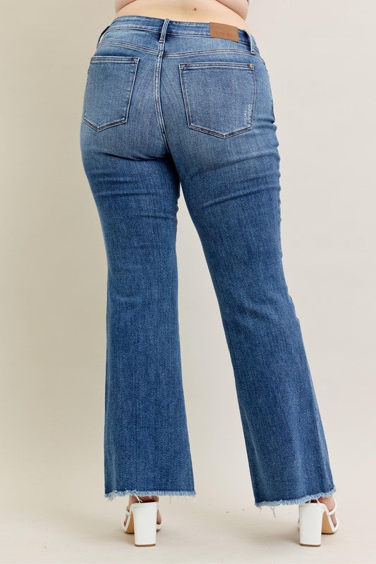Judy Blue Vintage Wash Flare W/ Destroy And Fray Hem