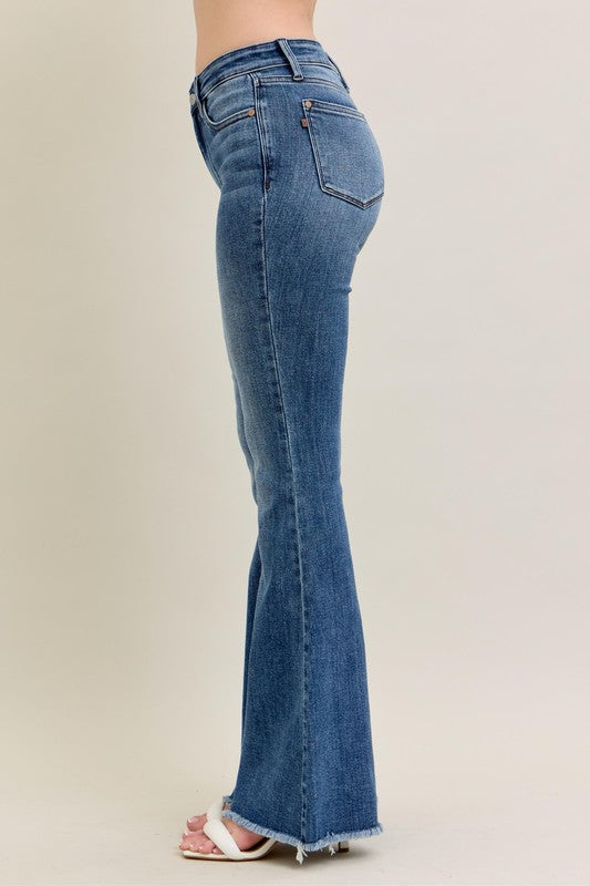 Judy Blue Vintage Wash Flare W/ Destroy And Fray Hem