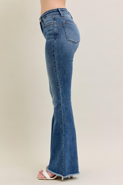 Judy Blue Vintage Wash Flare W/ Destroy And Fray Hem