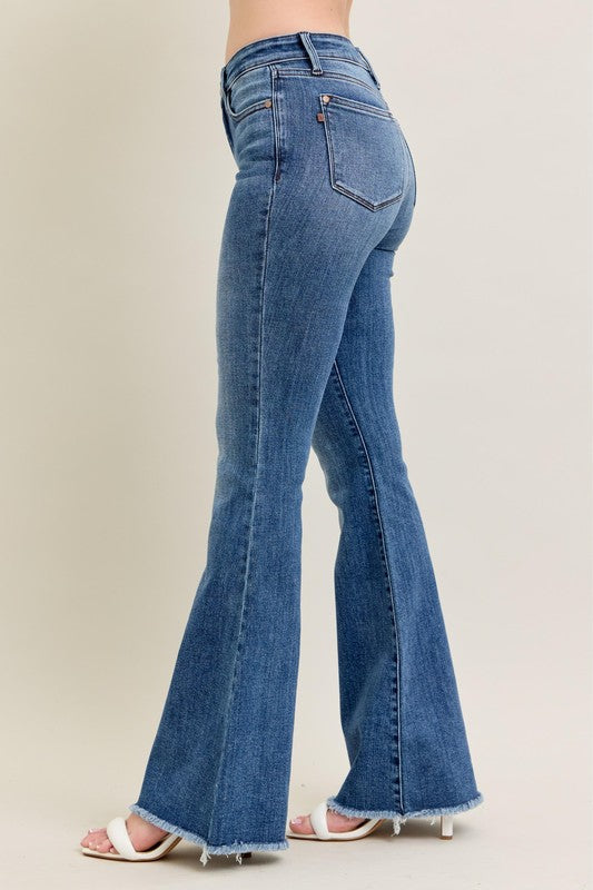Judy Blue Vintage Wash Flare W/ Destroy And Fray Hem