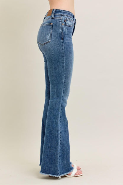 Judy Blue Vintage Wash Flare W/ Destroy And Fray Hem