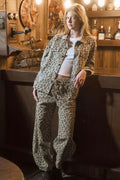 Leopard Print Drawstring Parachute Pants
