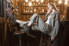Leopard Print Drawstring Parachute Pants