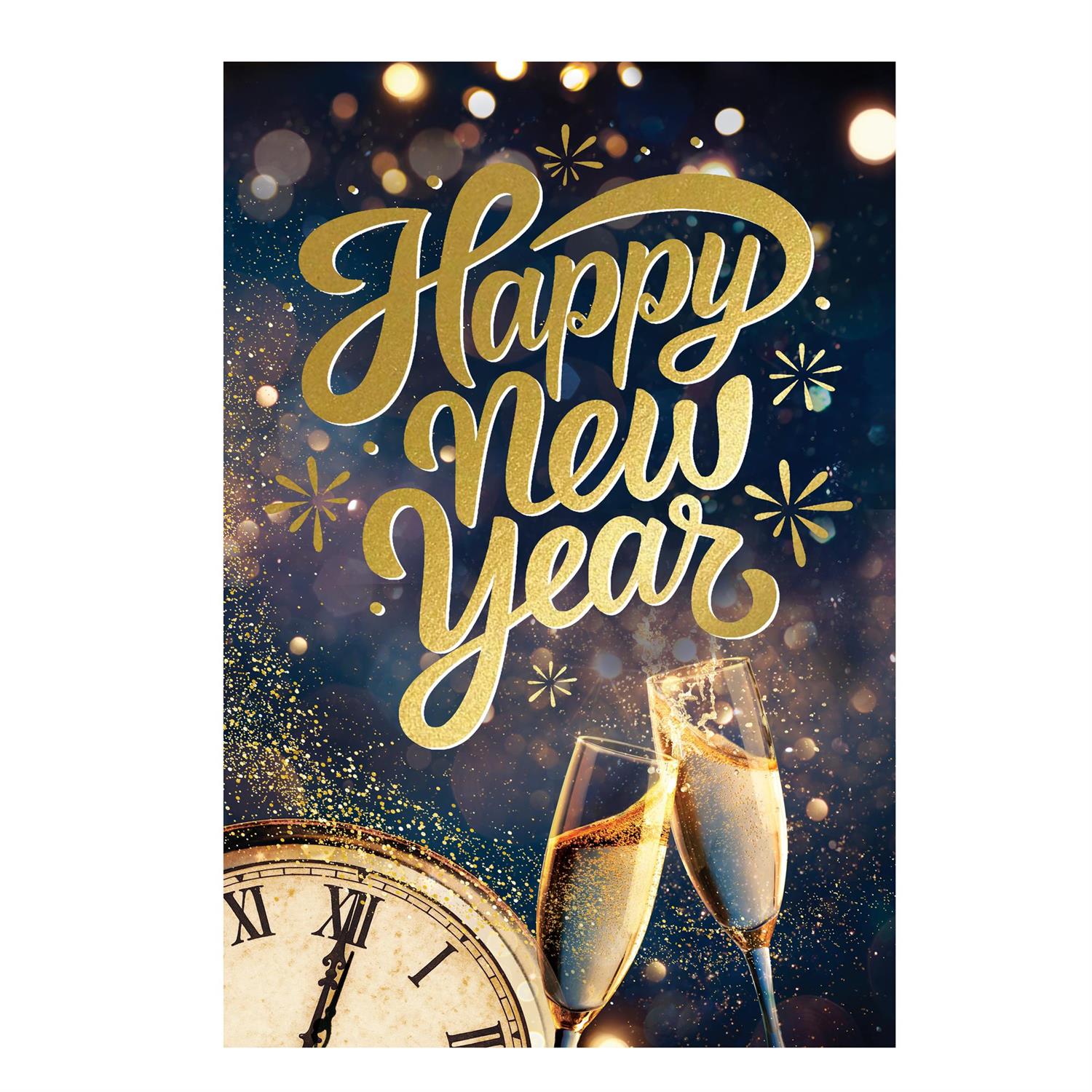 Happy New Year Celebration Lustre Flag