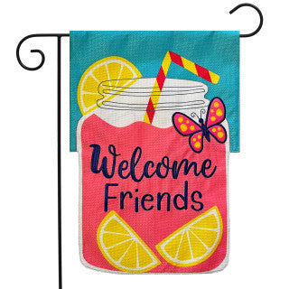 Lemonade Friends Burlap Flag