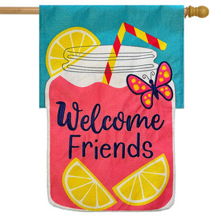 Lemonade Friends Burlap Flag