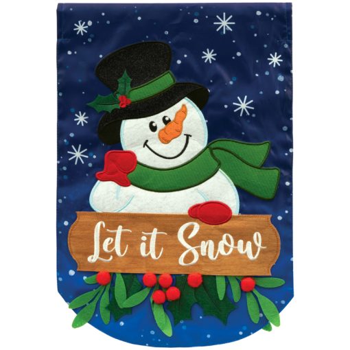 "Let it Snow" Double Applique Garden Flag