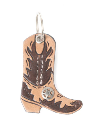 Lil’ Wrangler Leather Key Fob in Cocoa Flame