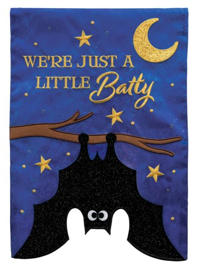 "Little Bat" Double Applique Garden Flag