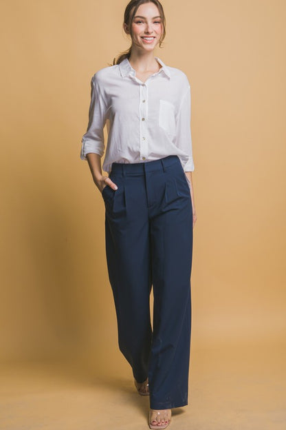 Loose Button-Down Linen Shirt