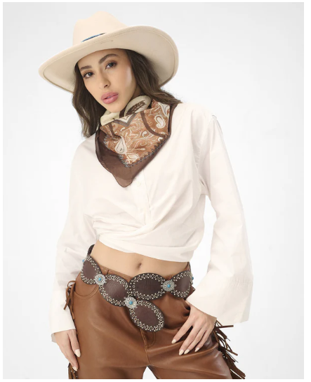 Loyal West Alta Buena Leather Belt In Calfskin-Dark Brown