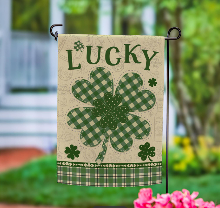 Lucky Clover Suede Flag