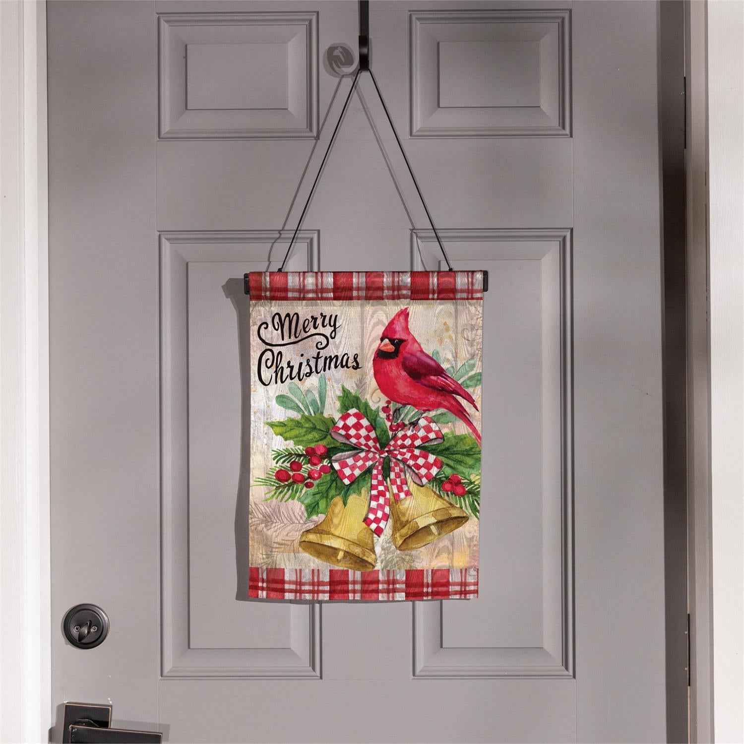 Christmas Bells Cardinal Moire Flag