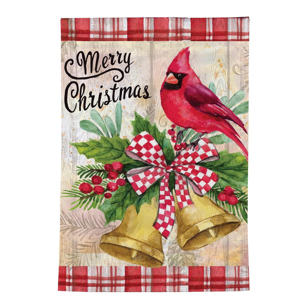 Christmas Bells Cardinal Moire Flag