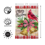 Christmas Bells Cardinal Moire Flag