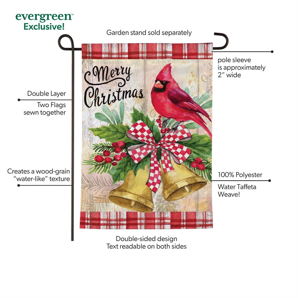 Christmas Bells Cardinal Moire Flag