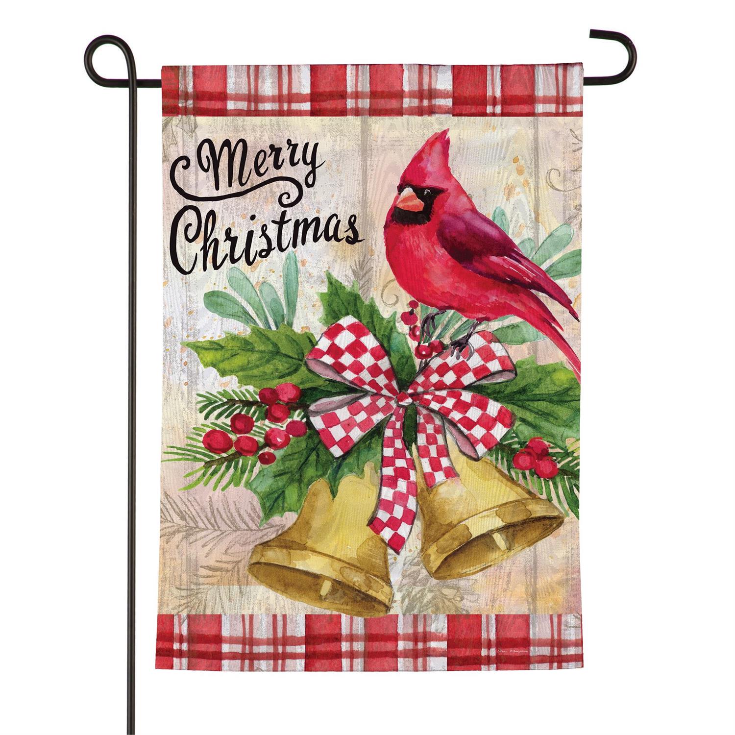 Christmas Bells Cardinal Moire Flag