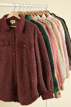 MANDY FLEECE CONTRAST SHERPA OVERSIZED SHACKET