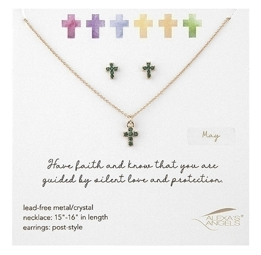 Alexa's Angels Birthstone Necklace and Earring Set