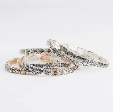 Melanie Two Tone Nickel-Free Stretch Bracelet