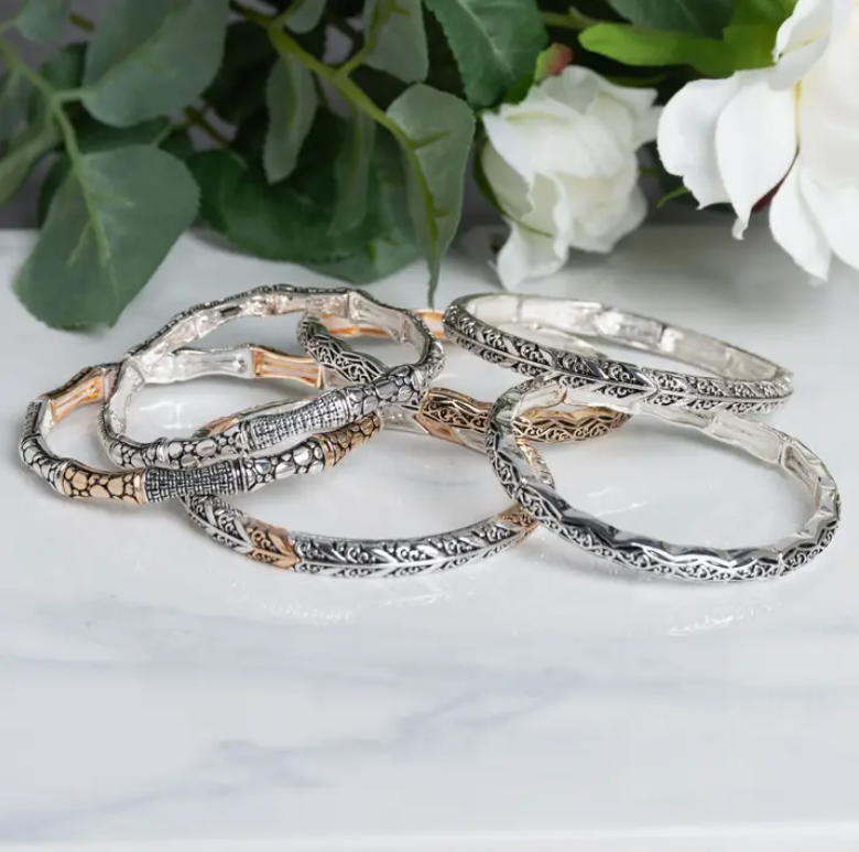 Melanie Two Tone Nickel-Free Stretch Bracelet