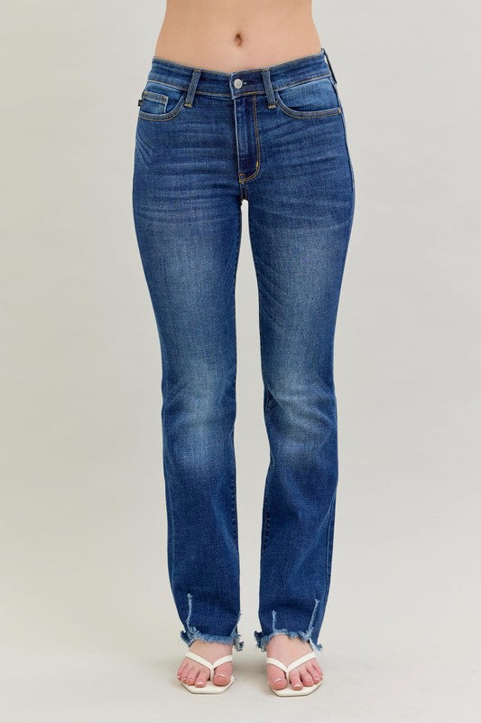 Judy Blue Mid-Rise Non-Distressed Hem Bootcut