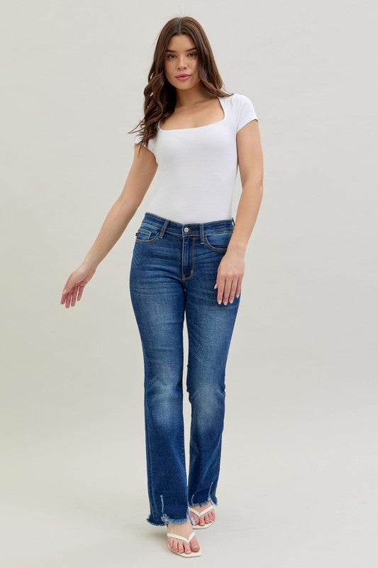 Judy Blue Mid-Rise Non-Distressed Hem Bootcut