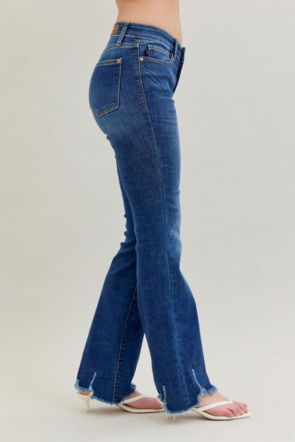 Judy Blue Mid-Rise Non-Distressed Hem Bootcut