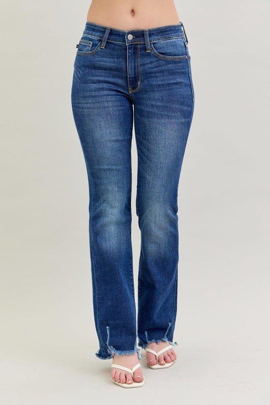 Judy Blue Mid-Rise Non-Distressed Hem Bootcut