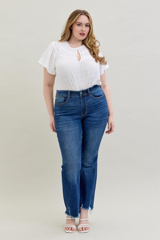 Judy Blue Mid-Rise Non-Distressed Hem Bootcut