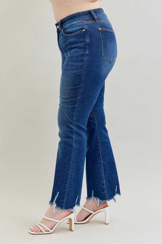 Judy Blue Mid-Rise Non-Distressed Hem Bootcut