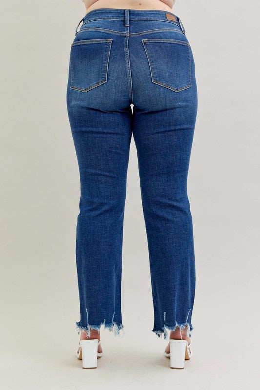 Judy Blue Mid-Rise Non-Distressed Hem Bootcut