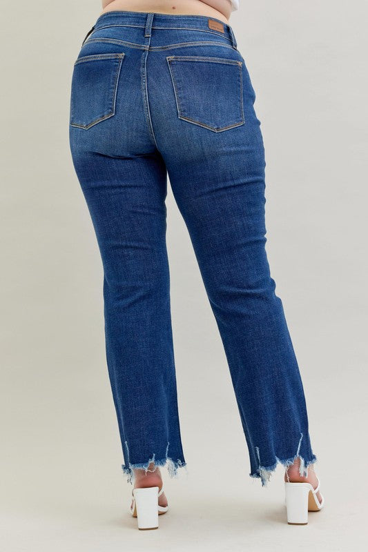 Judy Blue Mid-Rise Non-Distressed Hem Bootcut