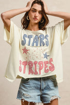 Mix And Match Stars And Stripes Patchwork Short Sl