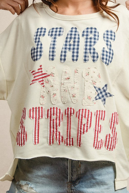 Mix And Match Stars And Stripes Patchwork Short Sl