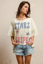 Mix And Match Stars And Stripes Patchwork Short Sl