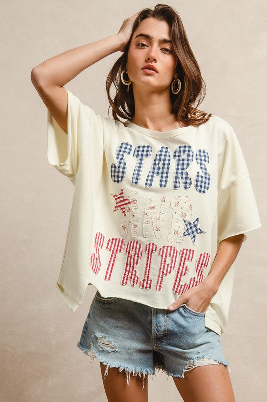 Mix And Match Stars And Stripes Patchwork Short Sl