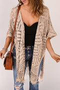 Sara Mix color Loose Knitwear Kimono with Slits