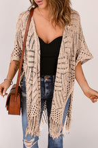 Sara Mix color Loose Knitwear Kimono with Slits