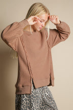 Elise Oversized Waffle Knit Casual Top
