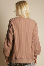 Elise Oversized Waffle Knit Casual Top