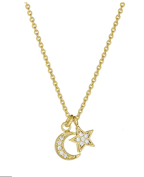 Moon & Star Necklace - CZPB1