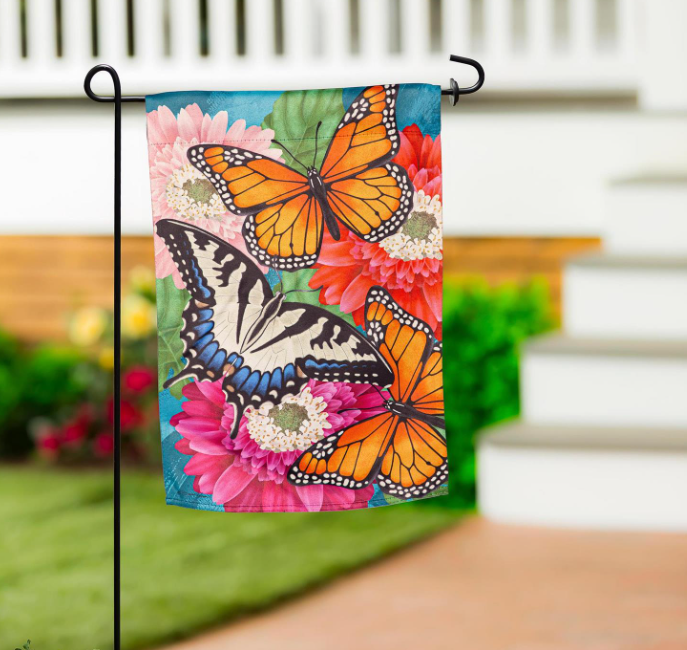 Mother Monarch Suede Garden Flag