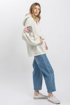 Multi Block Patchwork Zip Up Hoodie